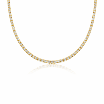 14 CT. T.W. Diamond Tennis Necklace in 14K Yellow Gold 17″