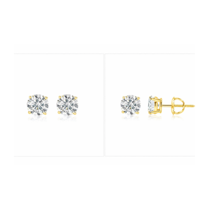 1/3 CT T.W. Diamond Solitaire Stud Earrings in 14K Yellow Gold