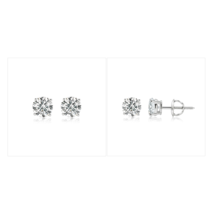 5/8 CT. T.W. Diamond Solitaire Stud Earrings in 14K White Gold