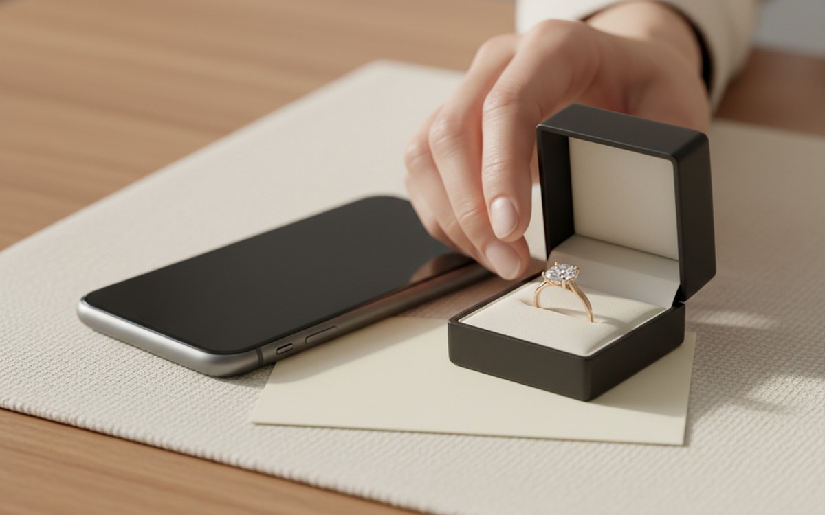 Editorial jewelry financing photo for Credit score to finance an engagement ring.