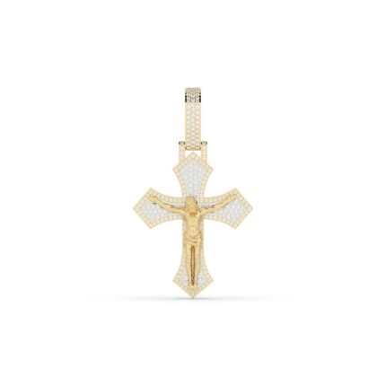 Mens Crowned Crucifix Pendant