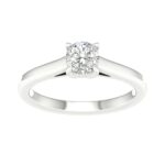 0.75 CT Round Lab Diamond Solitaire Engagement Ring, 14K White Gold