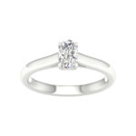 0.50 CT Oval Lab Diamond Solitaire Engagement Ring, 14K White Gold