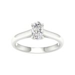 0.75 CT Radiant Lab Diamond Solitaire Engagement Ring, 14K White Gold