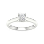 0.50 CT Radiant Lab Diamond Solitaire Engagement Ring, 14K White Gold