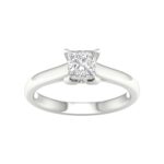 1.50 CT Princess Lab Diamond Solitaire Engagement Ring, 14K White Gold