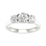 14K White Gold 2.00CT 3 Round Lab Grown Diamond Band