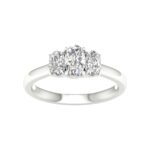 14K White Gold 1.00CT. T.W. 3 Diamond Band(IGI Certified)