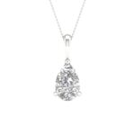 14K White Gold 2.00 CT Certified Lab-Grown Pear Diamond Pendant (IGI Certified)