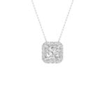 14K White Gold 1.13 CT Certified Lab-Grown Princess Diamond Pendant (IGI Certified)