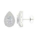 14K White Gold 2.00CT Lab Grown Pear Shape Diamond Earrings