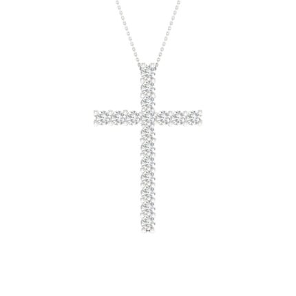 14K 0.50CT Certified Lab Grown Diamond Cross Pendant ( IGI Certified )