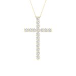 14K Yellow Gold 0.50 CT Certified Lab-Grown Diamond Cross Pendant (IGI Certified)