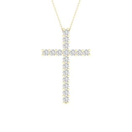 14K 0.50CT Certified Lab Grown Diamond Cross Pendant ( IGI Certified )