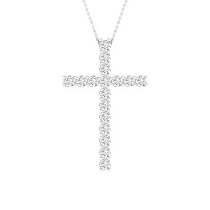 14K 1.00CT Certified Lab Grown Diamond Cross Pendant ( IGI Certified )