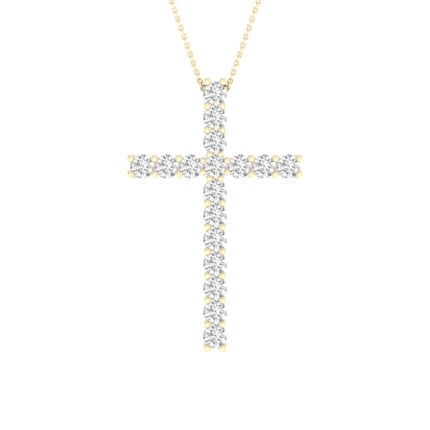 14K 1.00CT Certified Lab Grown Diamond Cross Pendant ( IGI Certified )