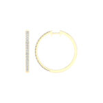 14K 2.00CT Certified Lab Grown Diamond Hoop Earrings ( IGI Certified )