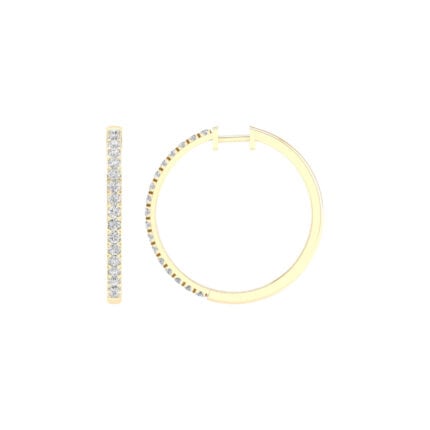 14K 2.00CT Certified Lab Grown Diamond Hoop Earrings ( IGI Certified )