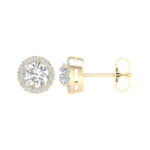 14K Yellow Gold 1.16CT Certified Lab Grown Diamond Earrings ( IGI Certified )