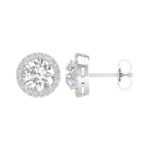 14K White Gold 3.25ct Certified Lab Grown Round Diamond Earrings ( IGI Certified )