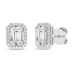 14K White Gold 2.25ct Certified Lab Grown Emerald-Cut Diamond Earrings