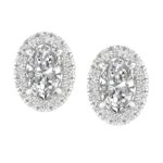 14K White Gold 1.15CT Lab Grown Oval Diamond Earrings ( IGI Certified )