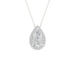 14K White Gold 1.15 CT Certified Lab-Grown Pear Diamond Pendant (IGI Certified)