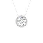 14K White Gold 1.62 CT Certified Lab-Grown Round Diamond Pendant (IGI Certified)