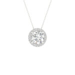14K White Gold 2.20 CT Certified Lab-Grown Round Diamond Pendant (IGI Certified)