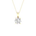 14K Yellow Gold 0.50 CT Certified Lab-Grown Round Diamond Pendant (IGI Certified)