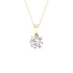 14K Yellow Gold 1.00 CT Certified Lab-Grown Round Diamond Pendant