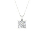 14K White Gold 2.00 CT Certified Lab-Grown Princess-Cut Diamond Pendant (IGI Certified)