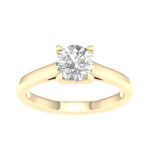1.50 CT Oval Lab Diamond Solitaire Engagement Ring, 14K Yellow Gold