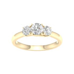 14K Yellow Gold 1.00CT T.W. 3 Diamond Ring(IGI Certified)