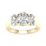 14K Yellow Gold 3.00CT 3 Oval Lab Grown Diamond Band