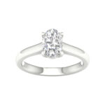 1.50 CT Oval Lab Diamond Solitaire Engagement Ring, 14K White Gold