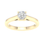 0.75 CT Round Lab Diamond Solitaire Engagement Ring, 14K Yellow Gold