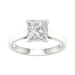 2.00 CT Princess Lab Diamond Solitaire Engagement Ring, 14K White Gold