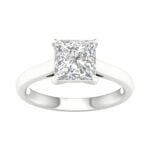 4.00 CT Radiant Lab Diamond Solitaire Engagement Ring, 14K White Gold