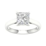 5.00 CT Radiant Lab Diamond Solitaire Engagement Ring, 14K White Gold