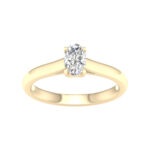 0.50 CT Oval Lab Diamond Solitaire Engagement Ring, 14K Yellow Gold