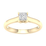 0.50 CT Radiant Lab Diamond Solitaire Engagement Ring, 14K Yellow Gold