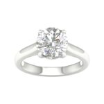 4.00 CT Round Lab Diamond Solitaire Engagement Ring, 14K White Gold