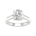 3.00 CT Round Lab Diamond Solitaire Engagement Ring, 14K White Gold