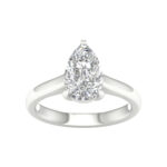 2.00 CT Pear Lab Diamond Solitaire Engagement Ring, 14K White Gold