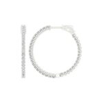 14K White Gold 2.00CT Lab Grown Diamond Hoop Earrings
