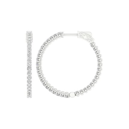 14K 2.00CT Lab Diamond Hoop Earring