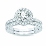 14K White Gold 2.00CT Round Diamond Bridal Set