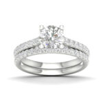 14K White Gold 2.00CT Round Diamond Bridal Set