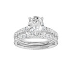 14K White Gold 2.33CT Oval Diamond Bridal Set